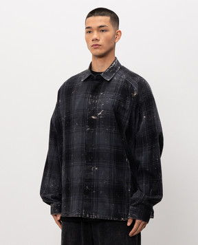 Juun.j Сіра сорочка в клітинку з вишивкою логотипа JC6364PC04