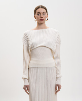 Balmain Білий джемпер в рубчик GF1AQ135KJ30