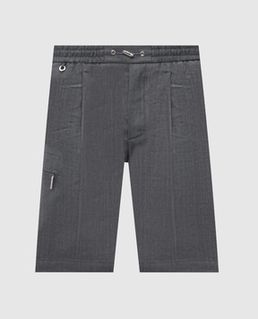 Stefano Ricci Серые шорты из льна и шерсти M1T6100190LW001Q