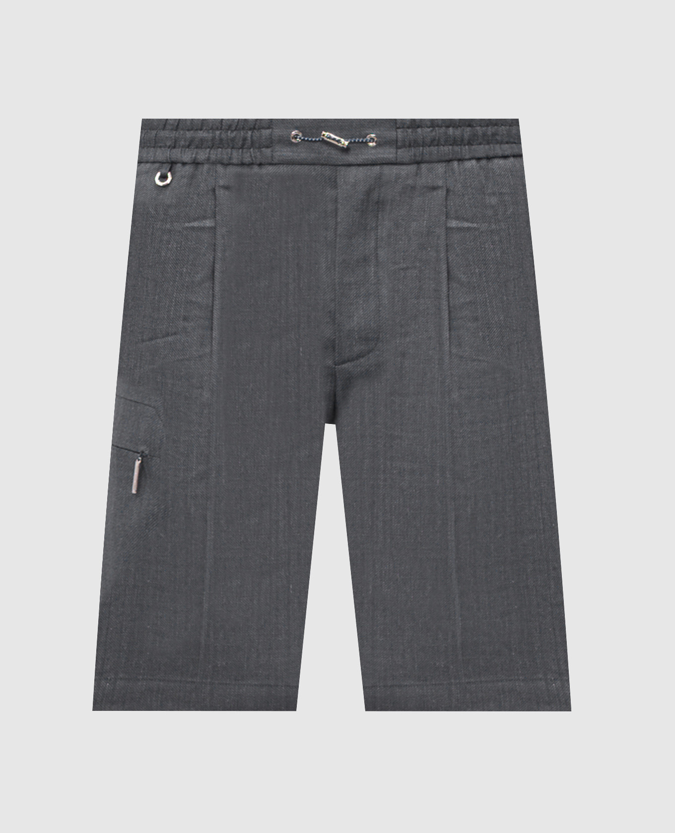 Серые шорты из льна и шерсти