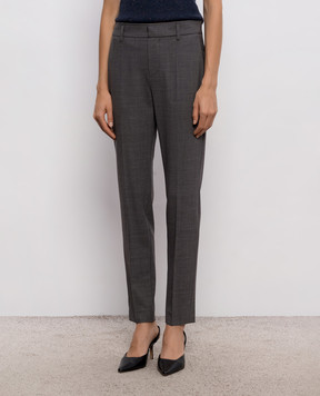 Brunello Cucinelli Серые брюки с шерстью M0W07P8584