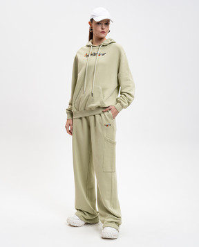 Off-White Зелені спортивні штани з логотипом 2CH025F25FLE001