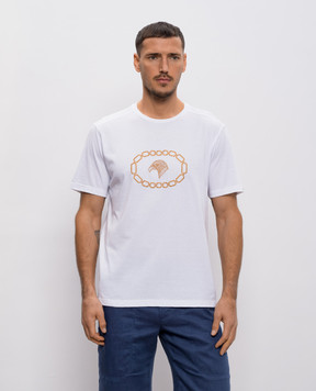 Stefano Ricci Біла футболка з вишивкою емблеми MNH6104970803