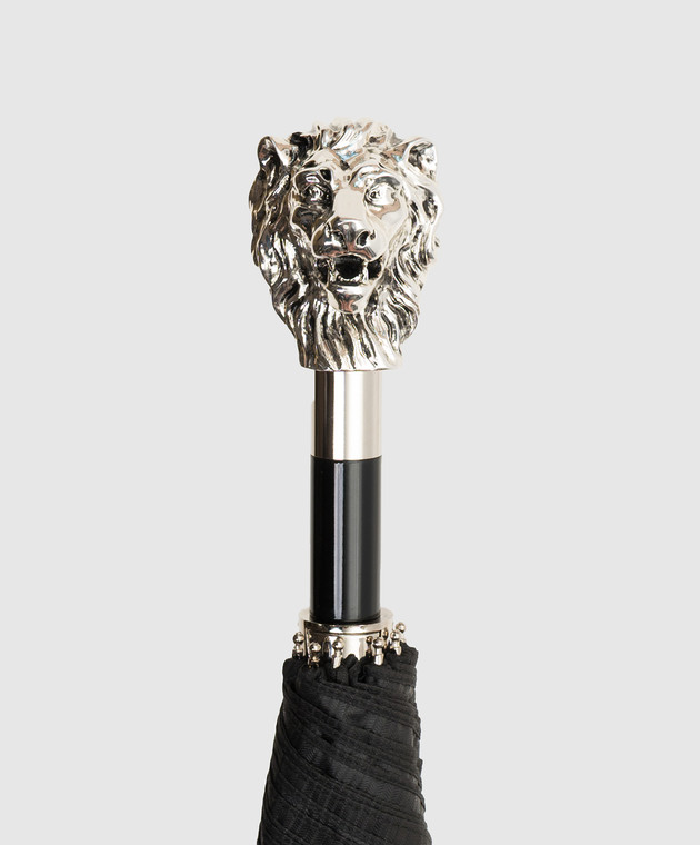 Pasotti Черный складной зонтик Silver Lion OMITUO64SRASO67681 изображение 3
