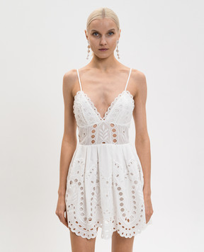 Charo Ruiz Біла сукня міні Nix з вишивкою 263602