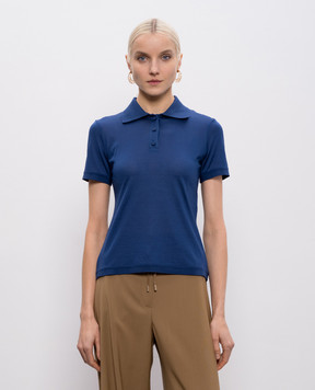 Max Mara Синє поло BELLICO із шовку MXPBELLICO