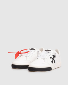 Off-White Білі шкіряні кросівки Vulcanized з емблемою OMIA293C99LEA002