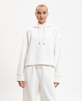 Max Mara Sportmax Біле худі SPDSLOGAN з розрізами SPDSLOGAN