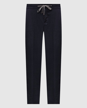 Marco Pescarolo Сині штани з льоном CARACCIOLO5302