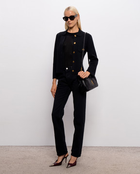 Saint Laurent Черное боди с подвеской Cassandre 876794Y38DS
