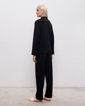 Dore & Rose Чорна піжама з нашивкою логотипа TENCELPJSET