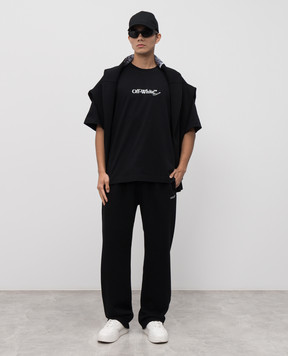 Off-White Чорні спортивні штани Scribble 44MCH05AF5F002