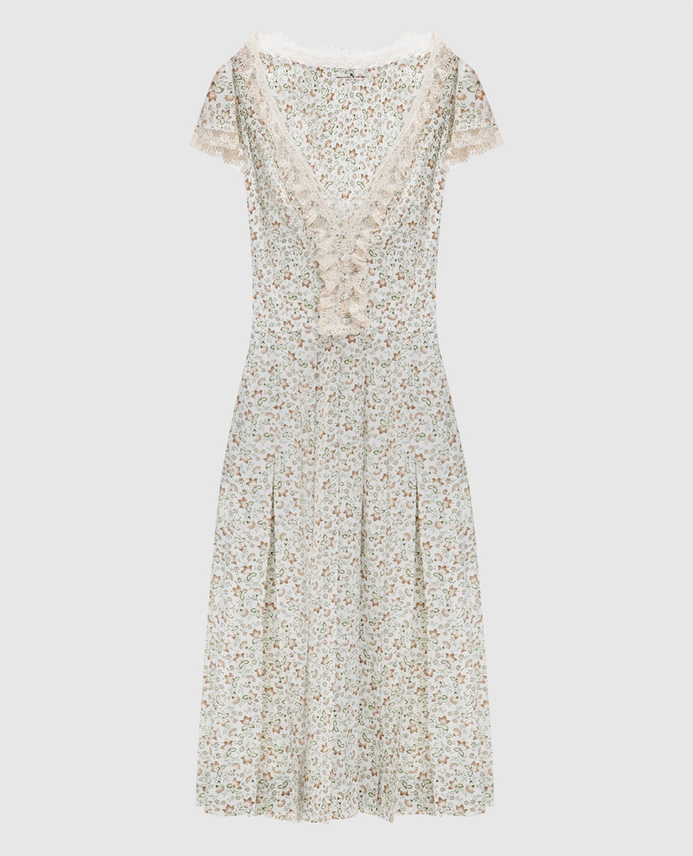 Белое платье из шелка в цветочный принт