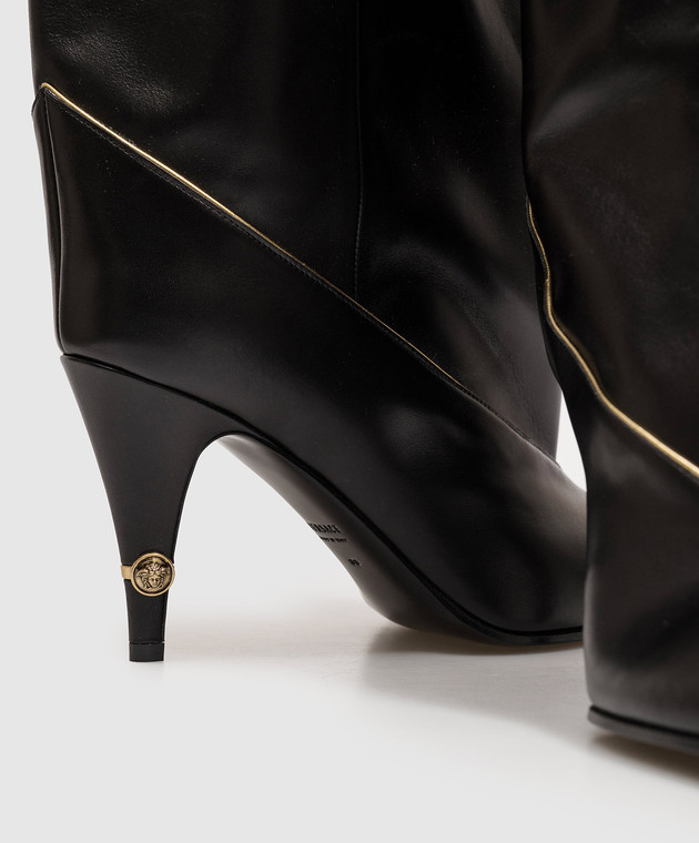 Versace Чорні шкіряні чоботи Gianni 10268481A17867 зображення 5