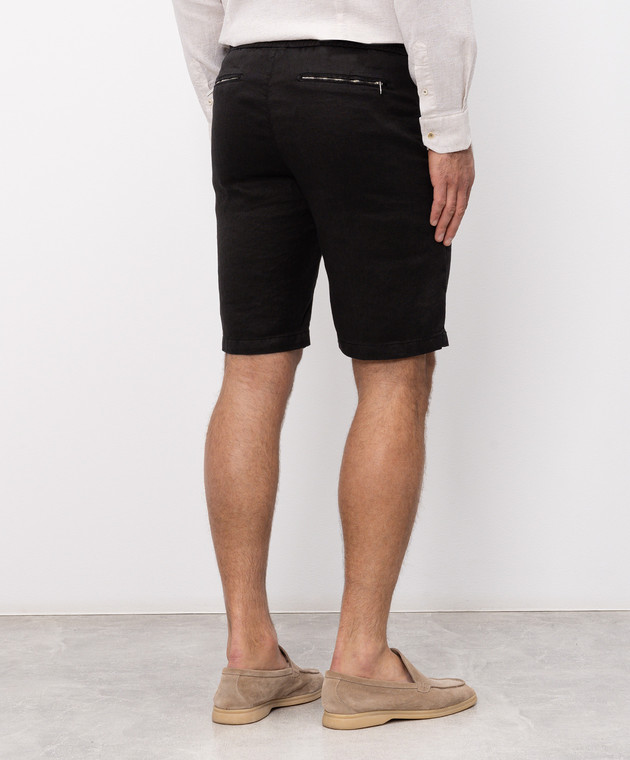 Marco Pescarolo Чорні шорти з льоном CENITO5302 зображення 4