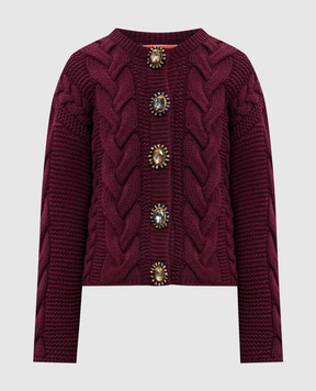 La DoubleJ Бордовий кардиган Portrait з вовною і кашеміром PUL0211KNI120VA271