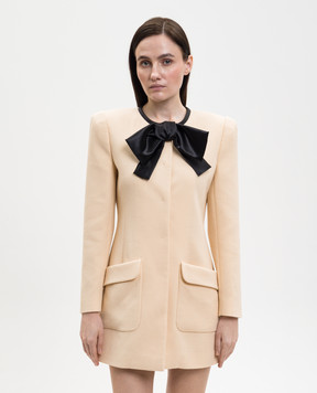 Valentino Бежеве пальто з вовни з аплікацією 8B0CJ4529Q0