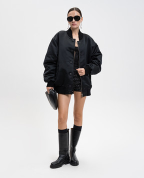 Dolce&Gabbana Чорний бомбер з логотипом F9S63ZGDC6Q