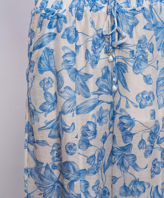 Twinset Білі палацо з льоном в квітковий принт 261LM2SBB зображення 5