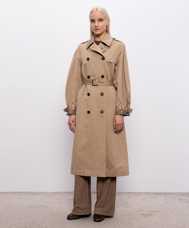 Brunello Cucinelli Бежевый тренч с цепочкой мониль ML5979963P изображение 3
