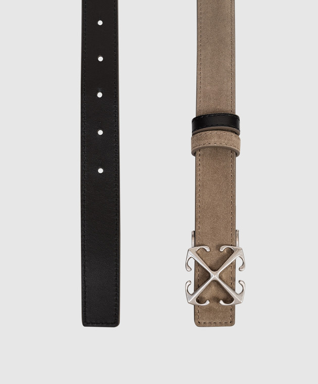 Off-White Двосторонній замшевий ремінь з емблемою Arrow OWRB133S26LEA001 зображення 3