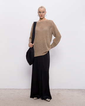 Intoca Бежевий ажурний светр з льону 261LILLPO0102