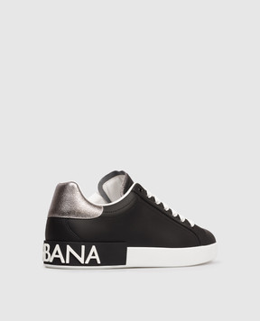 Dolce&Gabbana Черные кожаные кроссовки Portofino CS2216AH527