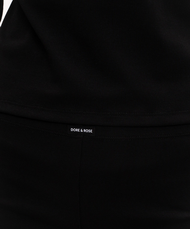 Dore & Rose Чорна піжама з нашивкою логотипа JERSEYSHORTSLEEVESET зображення 4