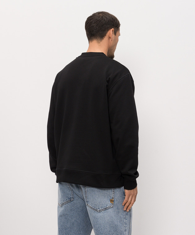 Balmain Чорний світшот з принтом HH1JQ130BD65 зображення 4