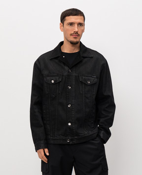 Dolce&Gabbana Черная джинсовая куртка с нашивкой логотипа G9NL5DG8ON9