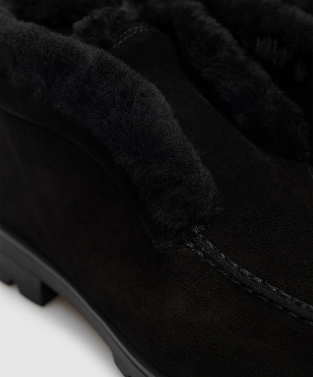 Santoni Черные замшевые дезерты на меху WUDR58457SMRAPFR изображение 5
