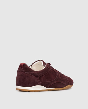 Stuart Weitzman Бордові замшеві кросівки Scout з логотипом SM626
