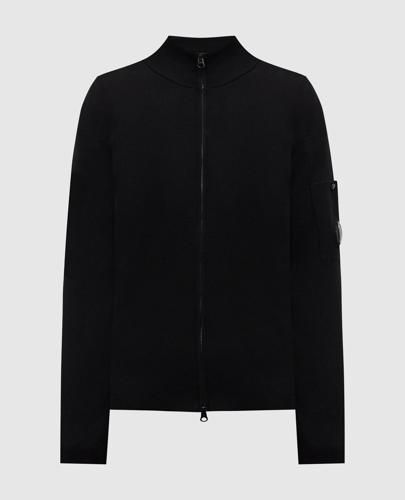 Черный кардиган с логотип патч