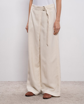 Brunello Cucinelli Бежеві штани з льоном MH126P9207