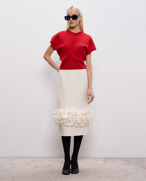 Toteme Спідниця кольору айворі з вовни та шовку 261WRB0406FB0567