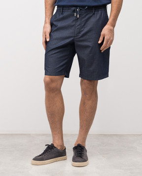 Stefano Ricci Синие шорты с логотип патч M8T6101100TSOBL