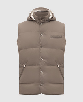 Brunello Cucinelli Сірий пуховий жилет MV4081628