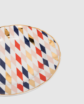 Bitossi Home Десертна порцелянова тарілка в геометричний принт ABR00022