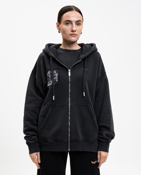 Off-White Сіра спортивна куртка Faded Painting 2BE009F25FLE001
