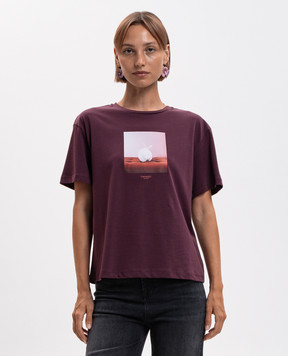 Twinset Фиолетовая футболка с принтом 262TF2090