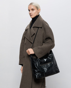 Balenciaga Черная кожаная сумка хобо Le City 8731992ABEK
