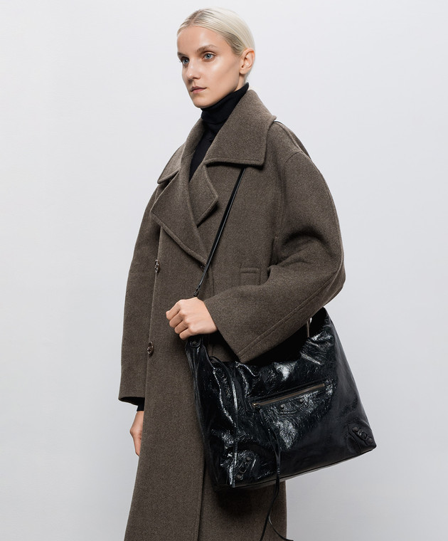 Balenciaga Чорна шкіряна сумка хобо Le City 8731992ABEK зображення 2