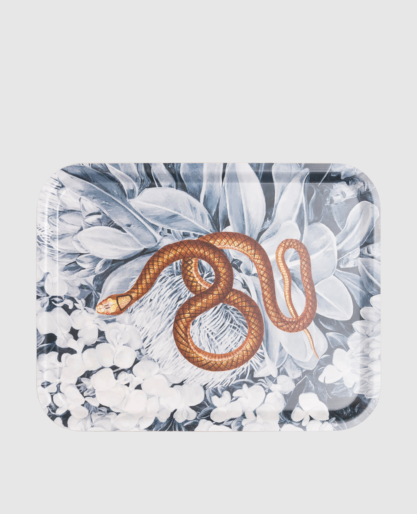 

Деревянный поднос Snake, Серый, Декор