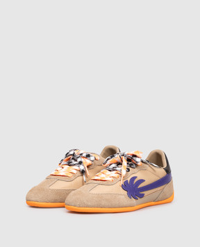 Palm Angels Бежеві комбіновані кросівки PWIA068F25LEA001