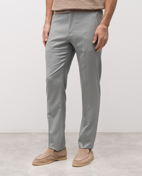 Stefano Ricci Зеленые брюки из шерсти и шелка M1T6100212WK002U