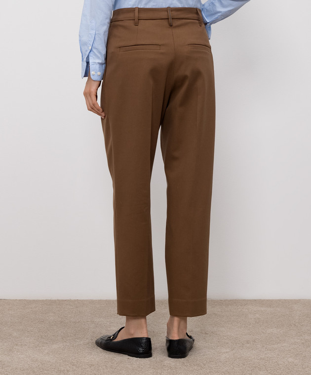 Brunello Cucinelli Коричневі штани з ланцюжком моніль MP126P8308 зображення 4