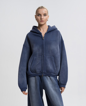 Alexander Wang Синяя утепленная спортивная куртка с логотипом UCC1262300