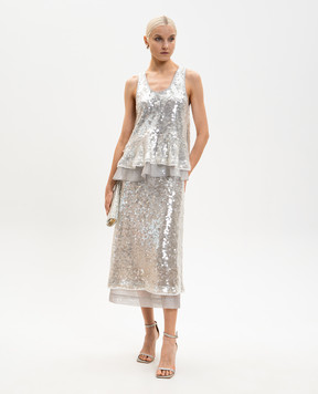 3.1 Phillip Lim Серый топ в пайетке E26121775NSQ