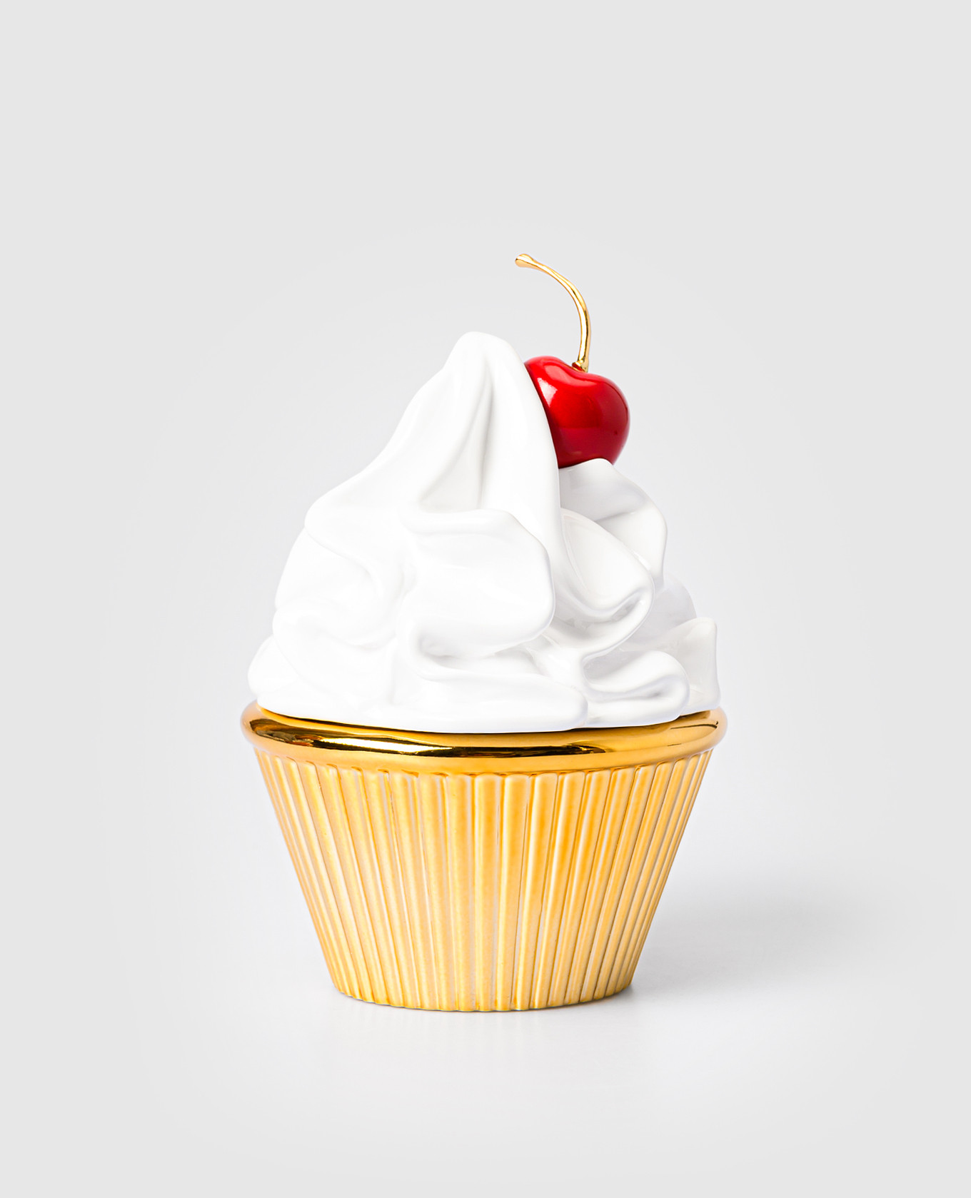 Золотистая емкость для мелочей SWEETCASE в форме пирожного