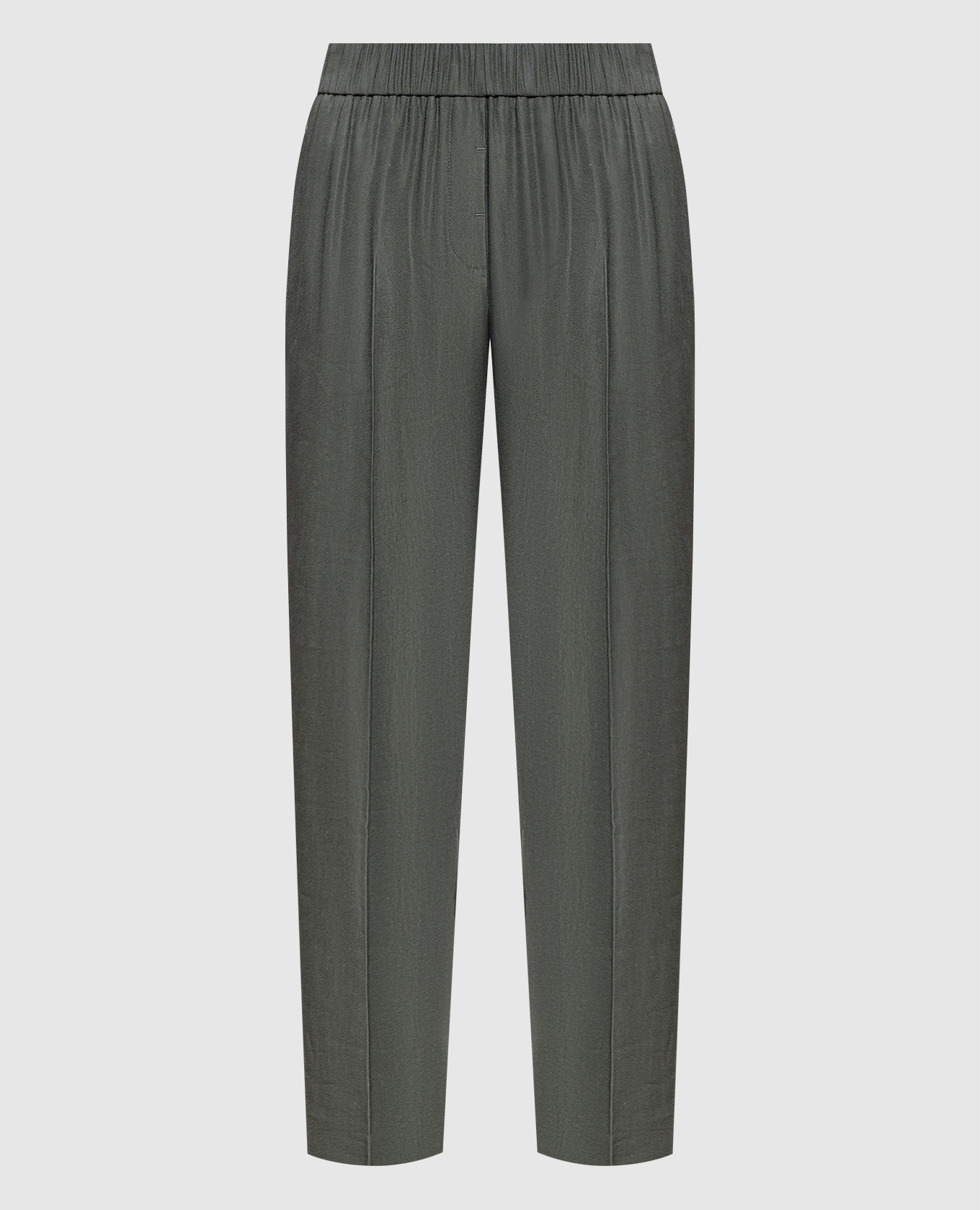 Зелені штани з льоном